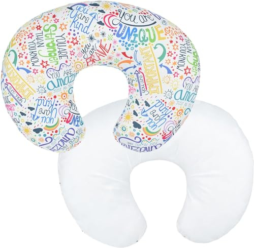 Aisawate Funda de almohada de lactancia para bebés, funda de almohada extraíble para lactancia materna, bonito patrón para recién nacidos, funda de almohada para niñas y niños, 22.5 x 18 pulgadas