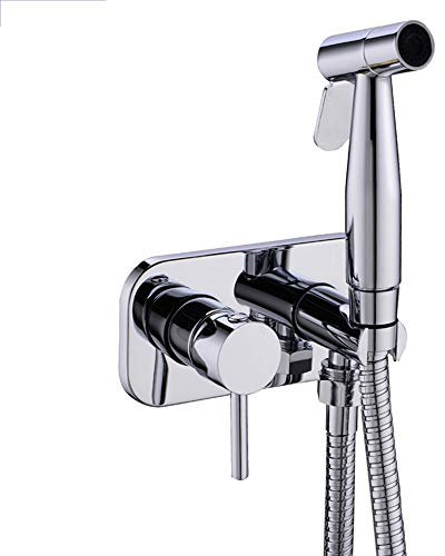 Spruzzatore per bidet con acqua calda e fredda, set di spruzzatori per doccia portatili in ottone per pannolini in stoffa, montaggio a parete, maniglia singola, rubinetto per bidet per doccia per igi
