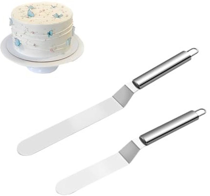 Shirene Spatola per Pasticceria,2 PCS Spatola per Dolci in Acciaio Inossidabile,Spatolas Cucina,Spatole Paletta per Dolci con Impugnatura Comfort per Spatolas per Pasticceria,Pasticceria,Torte