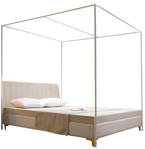 GUOIOOI Cadre de Ciel de lit,Support de moustiquaire for lit à baldaquin en Acier Inoxydable Moustiquaire Ciel de lit Cadre Ciel de lit pôle vis(180x220cm(71x87inch))