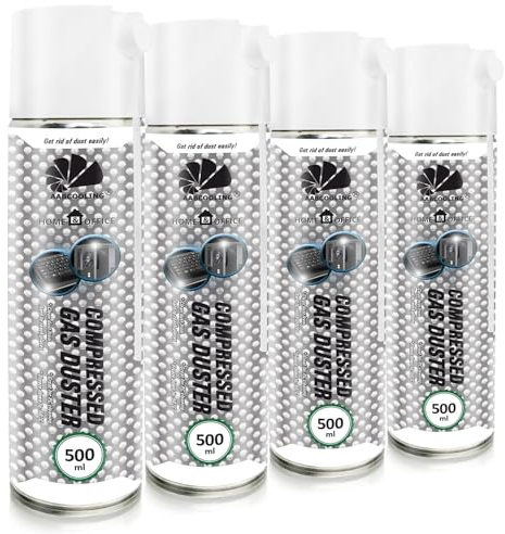 Bürogerätereiniger 4x 500ml AABCOOLING Home&Office Druckluftspray Gas Duster K2, Luftspray PC Rainingung, Büro Gerätereiniger, PC Duster, Reinigen Ihres Computers, Büromaterial, Laptop-Reinigung