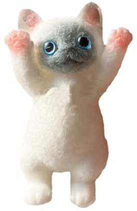 GIUSOBG Juguete Antiestres 13cmx7cm Cat Squeeze Toys for ansiedad o relajació, Toy Squishy Gato Anti Estrés, Alivio del Estrés para Niños, Adultos y Oficina (Siamés)