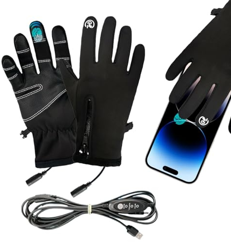 Doiyislem Elektriska värmehandskar | USB-uppladdningsbar pekskärm värmehandskar, 3 nivåer värmehylsor för kvinnor män yrkespendlar cykling motorcykelturer sport resor fiske utomhusaktiviteter