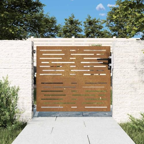 Portail d'entrée - Portail de jardin - 85 x 100 cm - En acier - Design carré - Pour cours, parcs