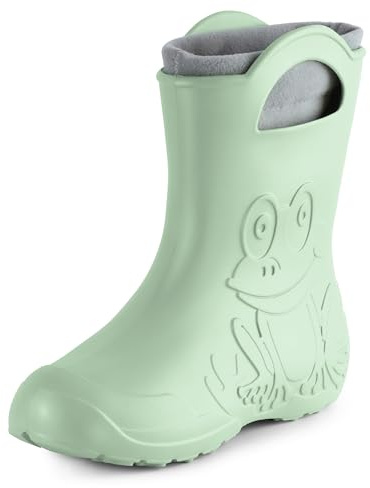 Ladeheid Bottes de pluie femme légères imperméables en mousse EVA avec doublure chaude motif grenouille semelle antidérapante poignées faciles à enfiler LA-CA-12