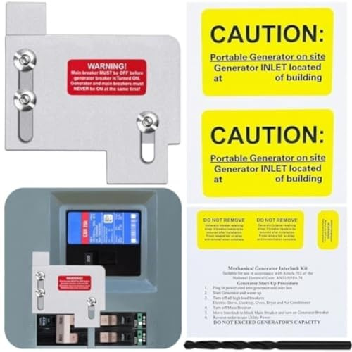 Generator Interlock Kit for CH Series 150A 200A Panels with TAN Breakers, Aluminum Alloy Electrical Safety Lockout for Single Phase Systems, Incl