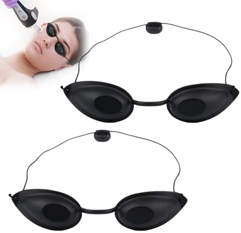 YAYNO 2 Piezas Gafas de Bronceado de Seguridad Fototerapia Gafa de Sol de Belleza para Tomar El Sol Tomar El Sol Protector Ocular UV Light Protectores Bande Élastique Réglable Diseño Ergonómico