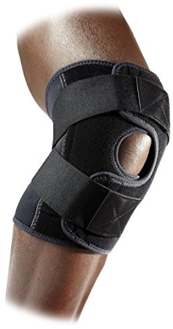 McDavid justerbara remmar med kors knäbandage L svart
