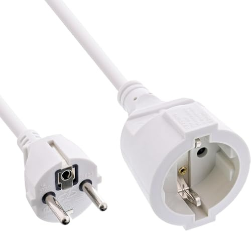 InLine 16405 W strömförlängning skyddskontakt/uttag, vit, 5 m