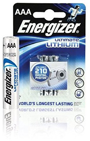 Energizer Lithium Batteries Micro AAA L 92–2ER Blister Pack