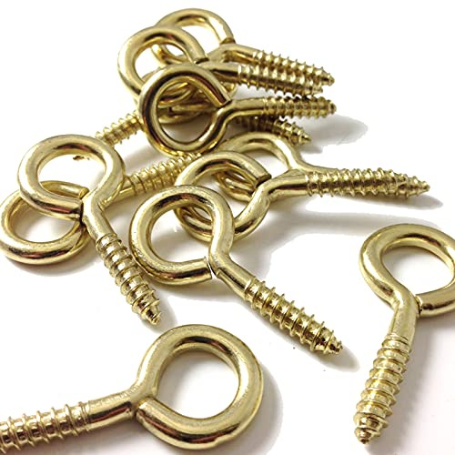 Merriway BH02310 (25 st) EB bildspegel ram skruvöga, mässingspläterad 14 mm (9/16 tum) - förpackning med 25 stycken