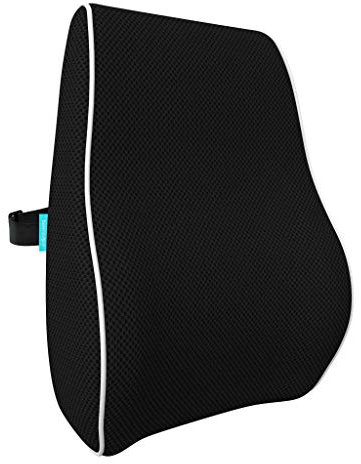 bonmedico Bürostuhlkissen, Zuhause, Büro, Auto, ergonomisches Lendenkissen, Memory Foam Lordosenstütze, Wellness, Schwarz (Standard)