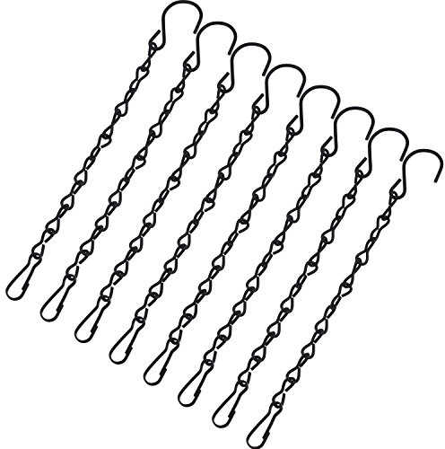 8 Pack 9.5 Inches Hanging Chains for Bird Feeders, Billboards, Chalkboards, Planters and Decorative Ornaments (Black)