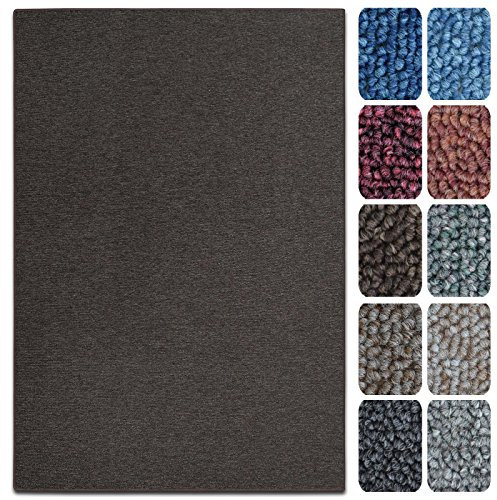casa pura Teppich London | viele Größen | pflegeleichter Flacher Schlingenflor | Flurteppich, Wohnzimmerteppich, Küchenteppich, Schlafzimmerteppich (Dunkelbraun - 200x240 cm)