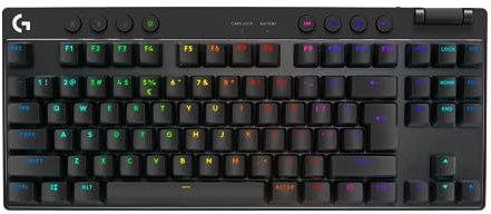 Logitech G PRO X TKL LIGHTSPEED tastiera gaming wireless, design ultraportatile senza tastierino numerico, LIGHTSYNC RGB, tasti PBT, switch tattili (GX Brown), US International QWERTY, PC - Nero