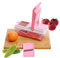 Sicherheit 9-in-1 Kompakter Mandoline Gemüsehobel Gemüseschneider Mandoline Obstschneider Handschutz, Lagerung von Lebensmitteln, Kartoffeln, Tomaten, Käse Schäler Einfach Multifunktional, Pink