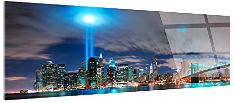DECLINA Cuadro Plexi Deco Panorama New York City, Marco de Fotos Plexi, Impresión en Cristal Acrílico, Cuadro de Paisajes