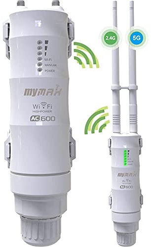 AC600 Dualband 2,4+5GHz 600Mbit/s Outdoor WLAN Repeater/PoE Access Point/WLAN Verstärker/WiFi Antenna/WiFi Range Extender/Wireless Router Aussenbereich (Wetterfestes, Hohe Reichweit, WN570HA1)