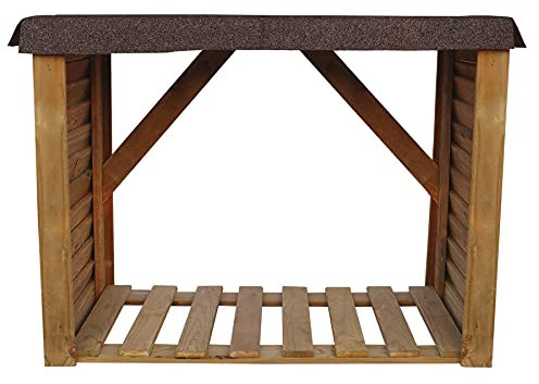 PLANTAWA Abri-Bûches Couvert solide en bois naturel pour jardin bûches intérieures. 140x100x60 cm
