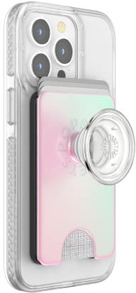 PopSockets: PopWallet+ for MagSafe - Kartenhalter mit integriertem austauschbarem PopTop für Smartphones und Hüllen - Mermaid Pink