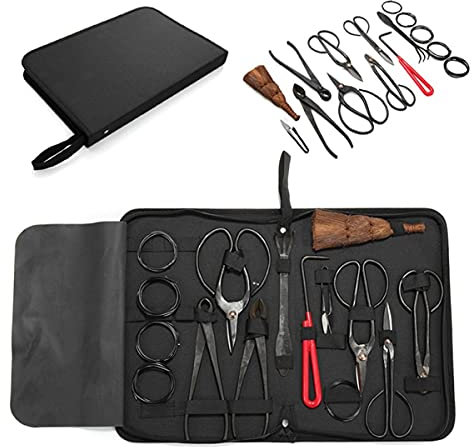 ATAAY Forniture e Attrezzi da Giardinaggio Kit di Attrezzi da Giardino per cesoie da potatura per Bonsai Kit di Forbici da Taglio con Custodia in Nylon per Attrezzi da potatura da Giardino di casa