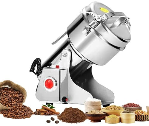 Ywanwj Electric Grain Mill Grinder 1500g 304Stainless Steel Pulverizer Grinder 3200w 36000rpm with Protection of Overload & Open-Cover-Stop,for Nut Cereal Flour Corn Seeds Wheat