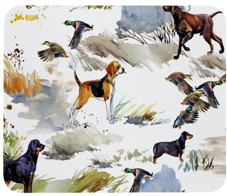 VAPOKF Gaming-Mauspad, Jagd, Windhund, Hund und Enten, bedrucktes Mauspad für Schreibtisch, Heimbüro, rutschfeste Gummiunterseite, Tastatur-Pad, Laptop-Schreibtischunterlage