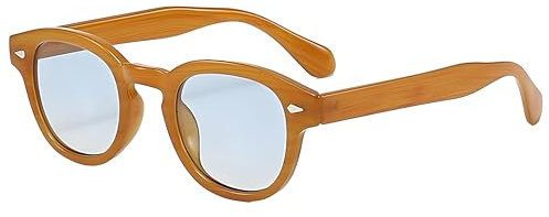 LHSDMOAT Occhiali da sole sportivi ovali vintage Depp stile anni '70 da uomo donna, occhiali da sole moda UV400 colorati per viaggi di festa alla guida