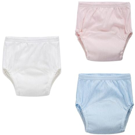 SUPVOX Culotte Apprentissage Propreté Fille en Coton 3pcs Taille Élastique et Protection Imperméable pour Bébé Lors de L'apprentissage Propreté Couleur Aléatoire