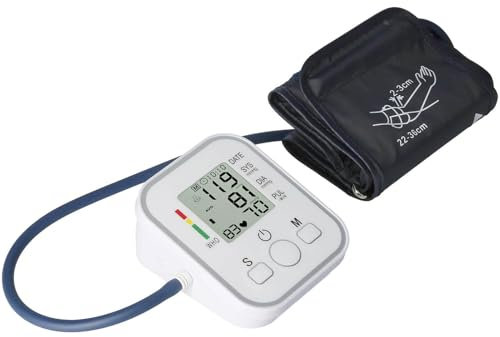Live4Gadgets Blood Pressure Monitors Large Cuff Blood Pressure Machine Medical BP Monitor Upper Arm BP Cuff for Home Use Heart Rate Hypertension Monitor, Cuff 22-40cm LCD Display (Blue)