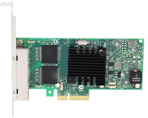 Cuifati RJ45 Nätverkskort, 4 Port Gigabit Ethernet -kort med Guldpläterade Skärmportar, Separat IP -konfiguration, Upp Till 1000 Mbps överföringshastigheter, för Stationära Datorer,