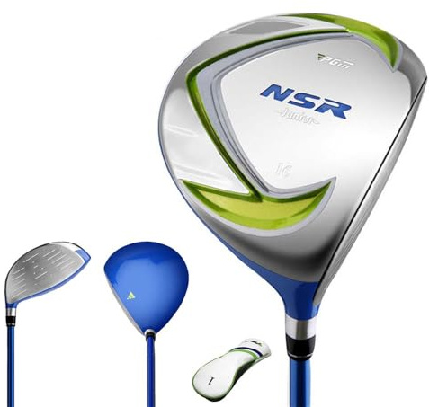 Junior Golf Fairway Wood Right Handed #1 Wood/Hybrid Club Graphite Shaft Driver with Headcover for Boys Girls Golf Training Sports (Green,age 9-12,#1)