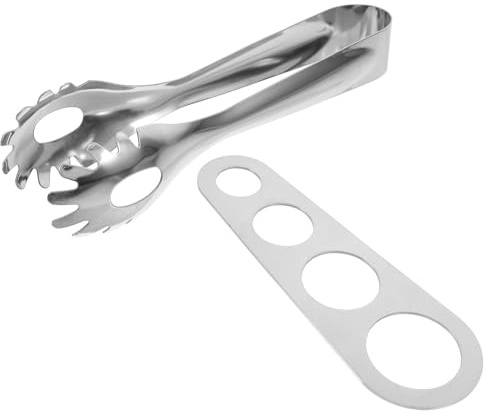 ANDRESLAD Pinzas para Espaguetis de Acero Inoxidable Utensilio Medidor de Porciones de Pasta Juego Multifuncional Pinzas Ergonómicas para Servir Fideos y Preparar Pasta Cocina Doméstica