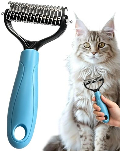 Rastrello a sottopelo per cane,Strumento di toelettatura districante a doppio viso,Spazzola sottopelo per cani - Per il bagno, il soggiorno, la casa, l'esterno, gli animali domestici e i gatti