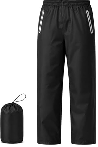 SCCGKP Unisex Waterproof Trousers Mens Lightweight Breathable Rain Overtrousers Womens Outdoor Windproof Hiking Walking Pants with Zip Pockets for Fishing Cycling