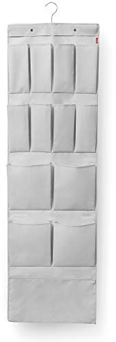 Rayen - Perchero para puerta multiuso. Organizador con gancho para puerta ideal para zapatos, bolsos o pañuelos. 45 x 120-150 cm. Gris Claro