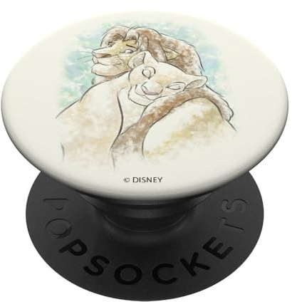 Disney The Lion King Simba Nala Snuggle Hug Watercolor PopSockets PopGrip Interchangeable