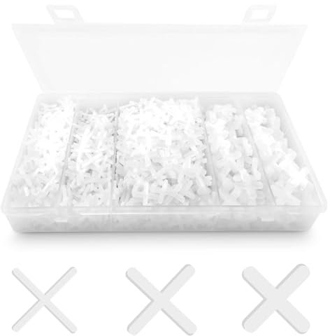Distanziatori per piastrelle a forma di croce, in plastica, 1000 pezzi, 2 mm, 3 mm, 5 mm, colore: bianco