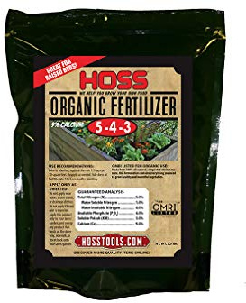 HOSS Complete Organic Fertilizer | 5-4 - 3 Plus 9% Calcium | Great for Vegetable Gardens | OMRI Certified for Organic Growing (1, 3.5 lbs)