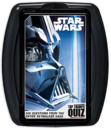 Top Trumps Star Wars Quiz Game, 500 questions to test your knowledge and memory from Leia, Han Solo, Kylo Ren to Starfighters and The Phantom Menace, gift and toy for boys and girls aged 8 plus