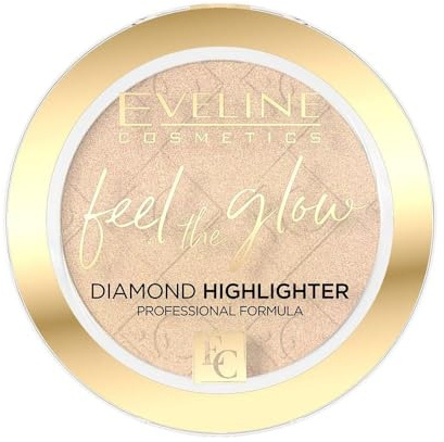Eveline Cosmetics Feel The Glow Vegan Highlighter Nr. 03 | Langanhaltendes, Illuminierendes Puder mit samtiger Formel in drei Nuancen (Champagner, Gold, Roségold)