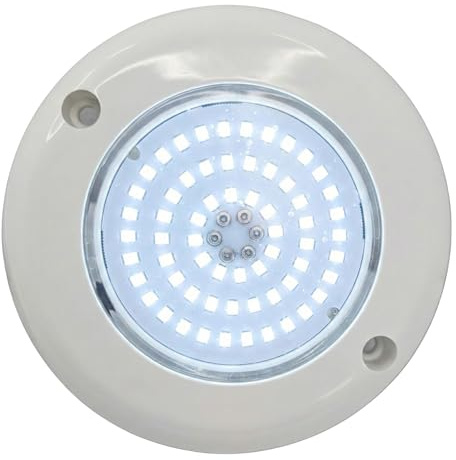 SWIMHOME Warmpool Foco LED Mini de Superficie para Piscina y Escalera, Blanco Frío 6000K, 6W, Resina Epoxy, Ø11cm