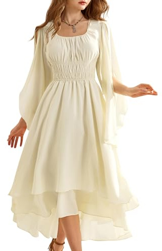 SCARLET DARKNESS Robe corset Renaissance élégante à ourlet asymétrique pour femme