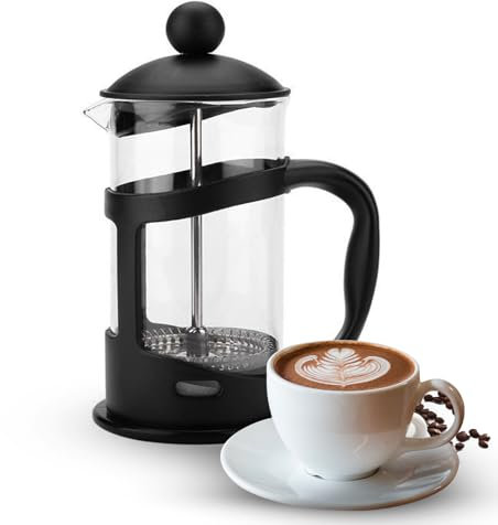 OZZMM French Press Coffee Maker 2/3 Cups, Cafetiere Coffee Press, For Coffee Lovers Maximum Flavor Brewer Stainless Steel Filter, 12 oz/350 ML
