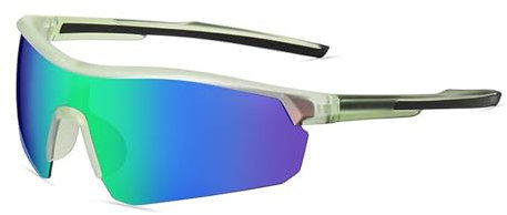 JINGTOPS Fahrradbrille Kinder UV400-Schutz Polarisierte Sportbrille TR90 Rahmen, Sport Sonnenbrille Mit Nasenpads, Leichte Bequeme Jugendliche Kindersonnenbrillen für Jungen Mädchen 5-16 Jahre(Grün)