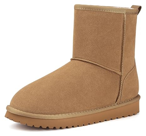 Mishansha Botas Mujer Invierno con Peluche Forro Zapatos Nieve Caqui Gr.38