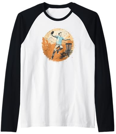 Disc-Golf-Joueur Disc-Golfing Game Vintage Disc-Golf Manche Raglan