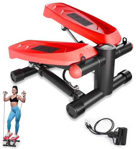 Elliptical Exercise Machine, Mini Stair Steppers with Resistance Bands for Home Fitness, 299LBS