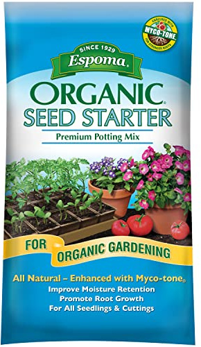 Espoma Organic Seed Starter Premium Potting Soil Mix - All Natural & Organic Seed Starting Mix with Mycorrhizae. For Organic Gardening, 16 qt, bag - Pack of One