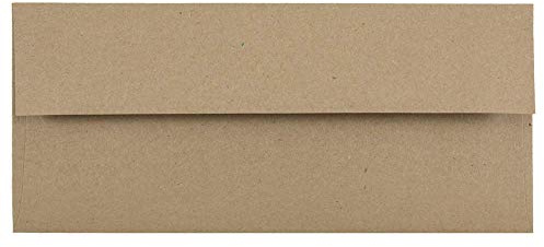 JAM PAPER #10 Business Premium Envelopes - 4 1/8 x 9 1/2 - Brown Kraft Paper Bag - 50/Pack